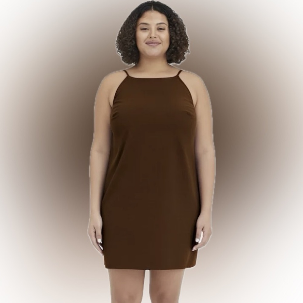 a new day halter  mini Brown Dress